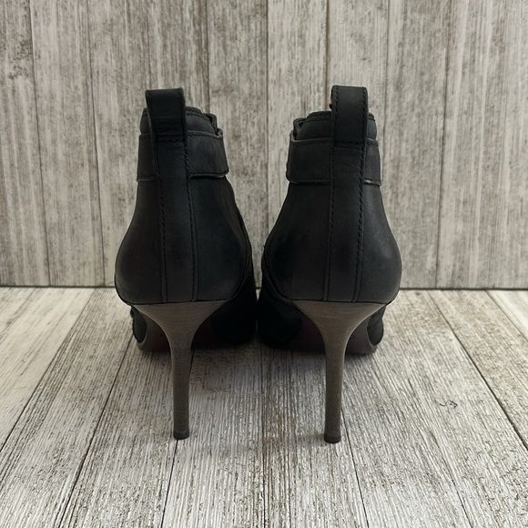 Coach Tessie Black Leather Heeled Buckle Ankle Booties - Picture 5 of 10